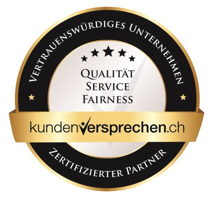 Originale Kundenversprechen-Plakette: Qualität, Service, Fairness – zertifizierter Partner.
